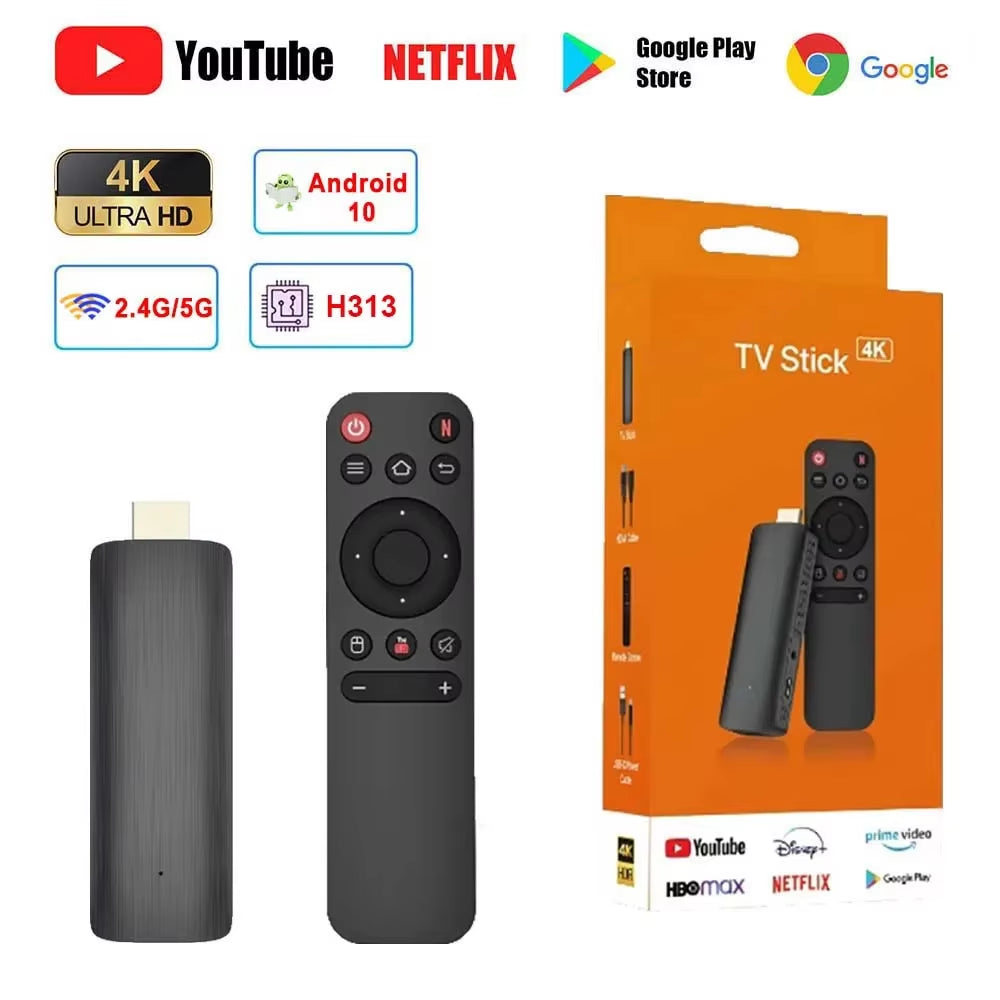 Q6 Android 10 TV Stick HDR Set Top OS 4K 1080P Wifi 6 2.4/5.8G Smart TV Sticks for Google Youtube NETFLIX Network Media Player