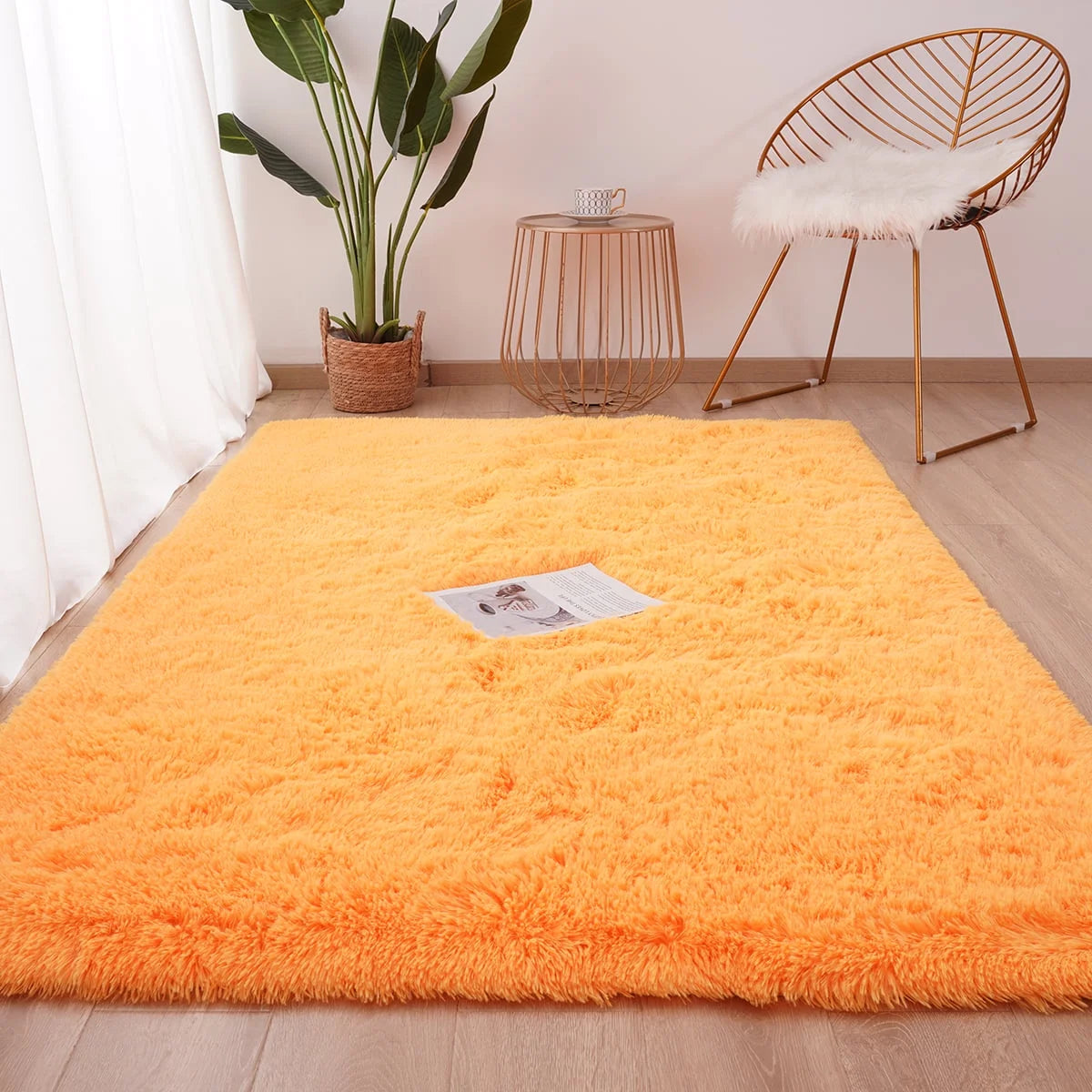 Soft Fluffy Area Rug Shaggy Plush Rugs for Living Room Bedroom Nursery Room Carpet Home Decor,6'X9',Orange