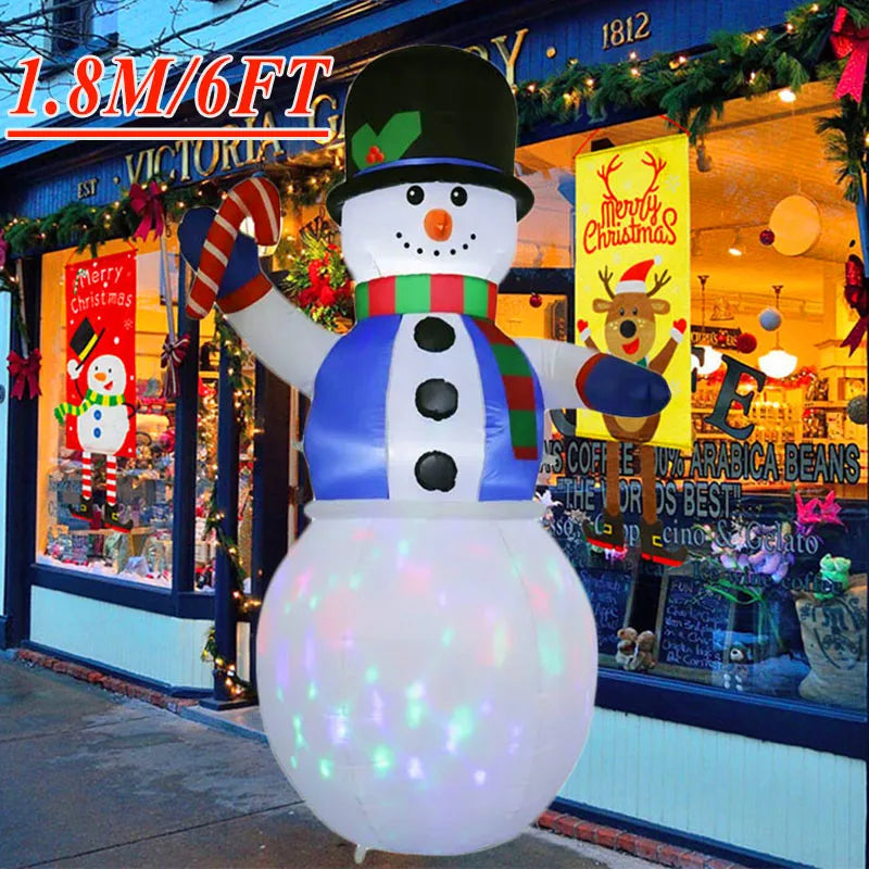 Christmas Inflatable Decoration Toy Built-In LED Lights Inflatable Model Ornament Xmas Party New Year Garden Indoor Outdoor Deco