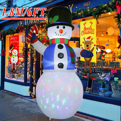 Christmas Inflatable Decoration Toy Built-In LED Lights Inflatable Model Ornament Xmas Party New Year Garden Indoor Outdoor Deco