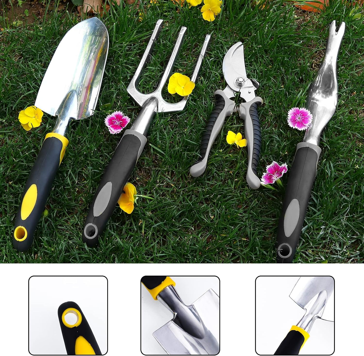 Garden Cultivator Tools Non-Slip Ergonomic Handle Aluminum Gardening Tools for Gardening (Cultivator)