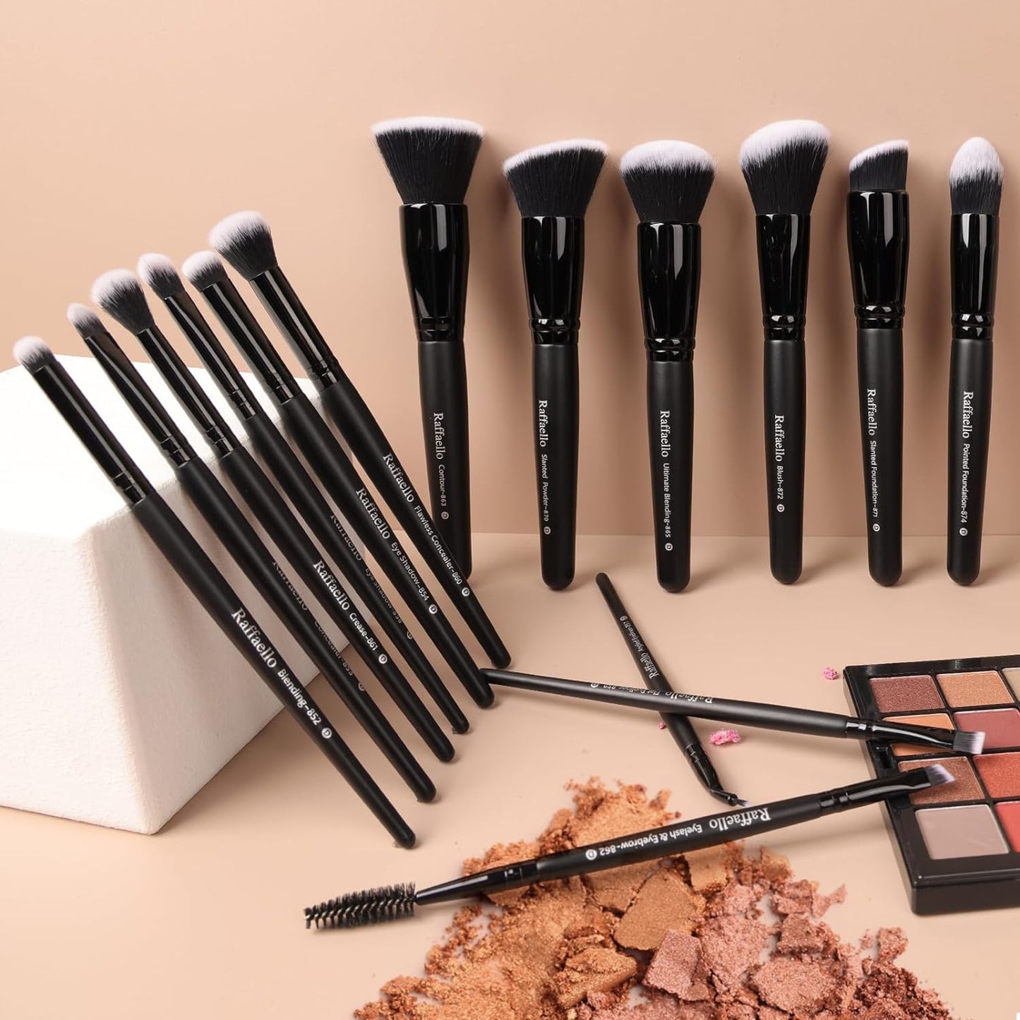 Makeup Brushes 15Pcs Makeup Brush Set Premium Synthetic Powder Foundation Contour Blush Concealer Eye Shadow Blending Liner Make up Brush Kit