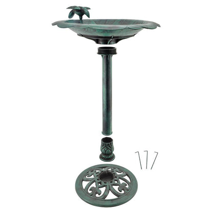 19-1/2 In. X 19-1/2 In. X 27 In. Polypropylene Verdigris Birdbath