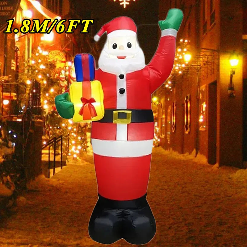 Christmas Inflatable Decoration Toy Built-In LED Lights Inflatable Model Ornament Xmas Party New Year Garden Indoor Outdoor Deco