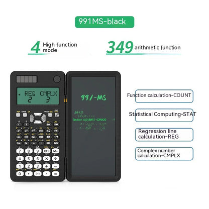 2 in 1 Foldable Scientific Calculators Handwriting Tablet Learning Function Calculator Foldable Desk Scientific Calculators