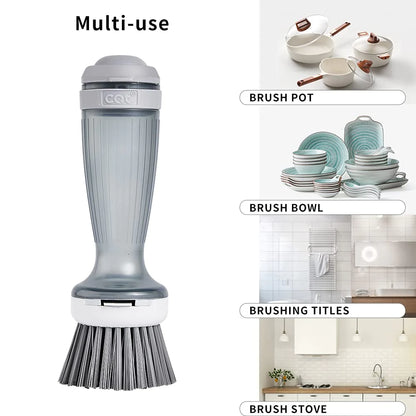 Pot Brush Dish Brush Dish Scrub Brush with Soap Dispenser for Dishes Kitchen Sink Pot Pan