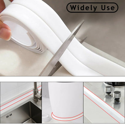 10.5FT PVC Self Adhesive Caulk Sealing Strip Tape for Kitchen Wall Sink Toilet