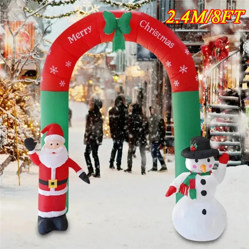 Christmas Inflatable Decoration Toy Built-In LED Lights Inflatable Model Ornament Xmas Party New Year Garden Indoor Outdoor Deco