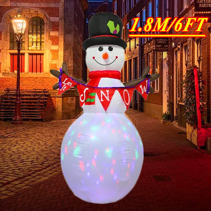 Christmas Inflatable Decoration Toy Built-In LED Lights Inflatable Model Ornament Xmas Party New Year Garden Indoor Outdoor Deco