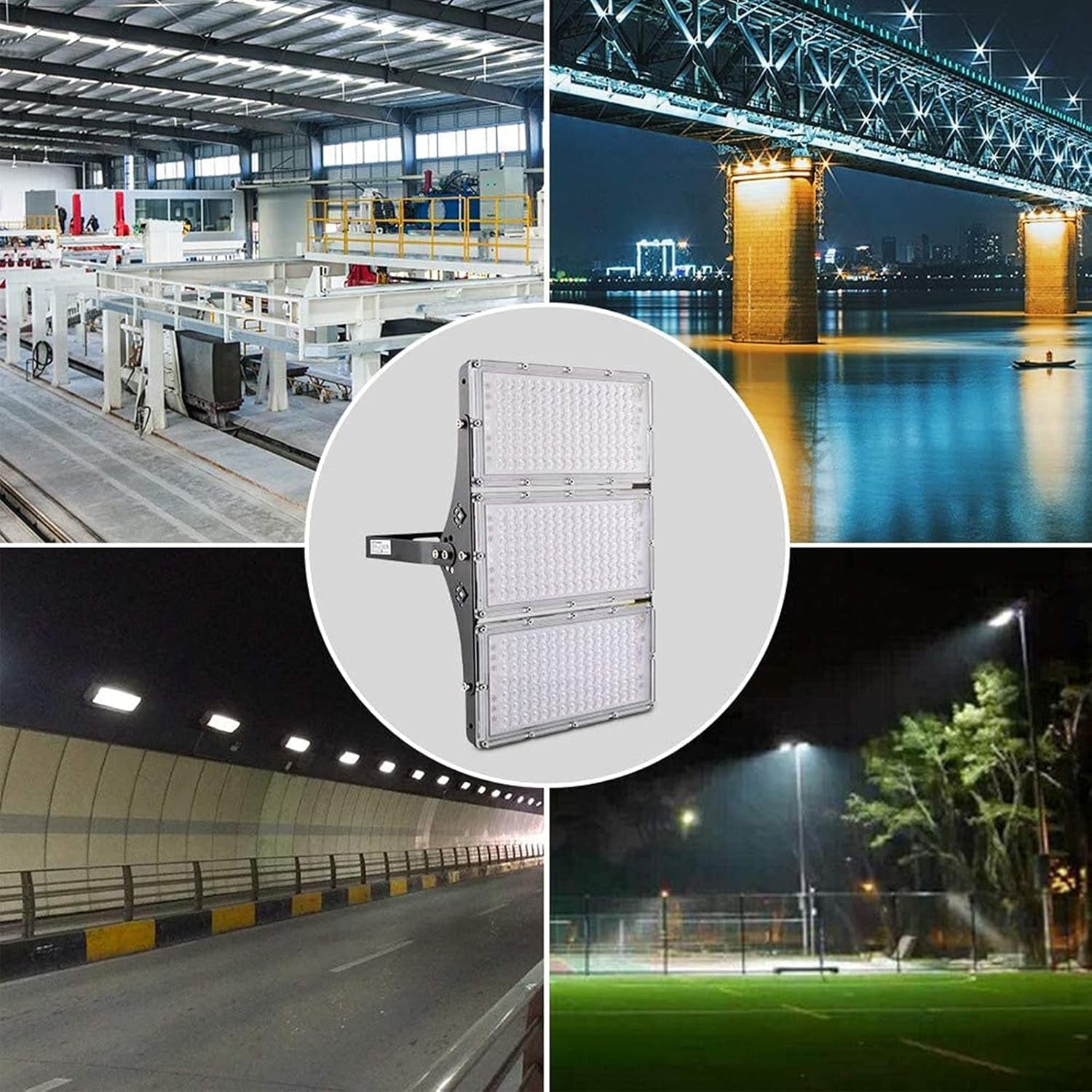 10Pcs 300W LED Flood Light Outdoor, IP65 Waterproof LED Security Lights, 27000LM 3000K Warm White LED Stadium Light, Floodlight Landscape Wall Light for Yard, Street, Parking Lot, Garage