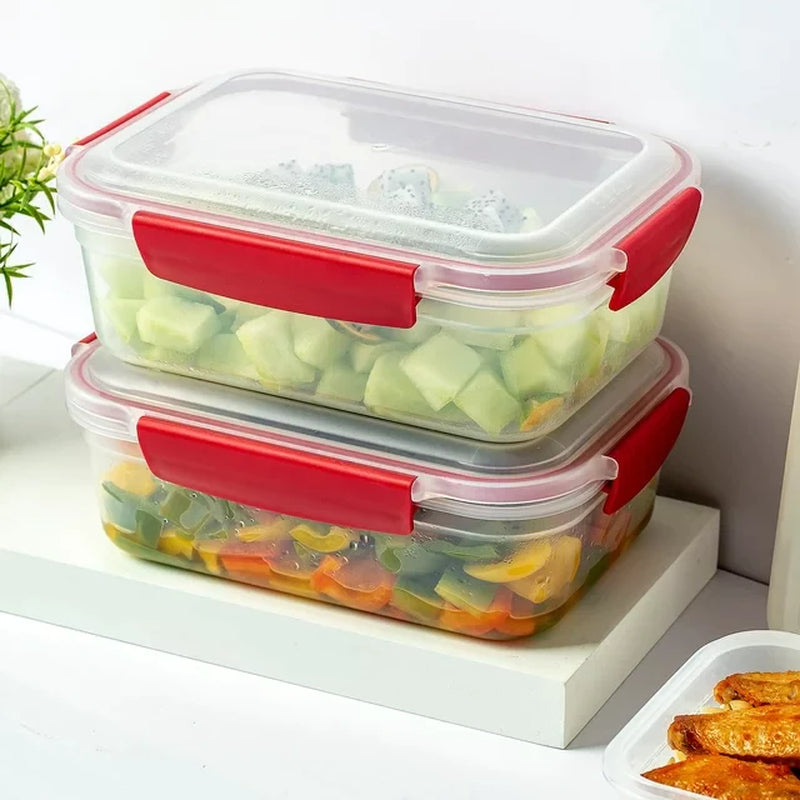 5 Pack Stackable Food Storage Containers Airtight & Leakproof Set Snap Lock Lids