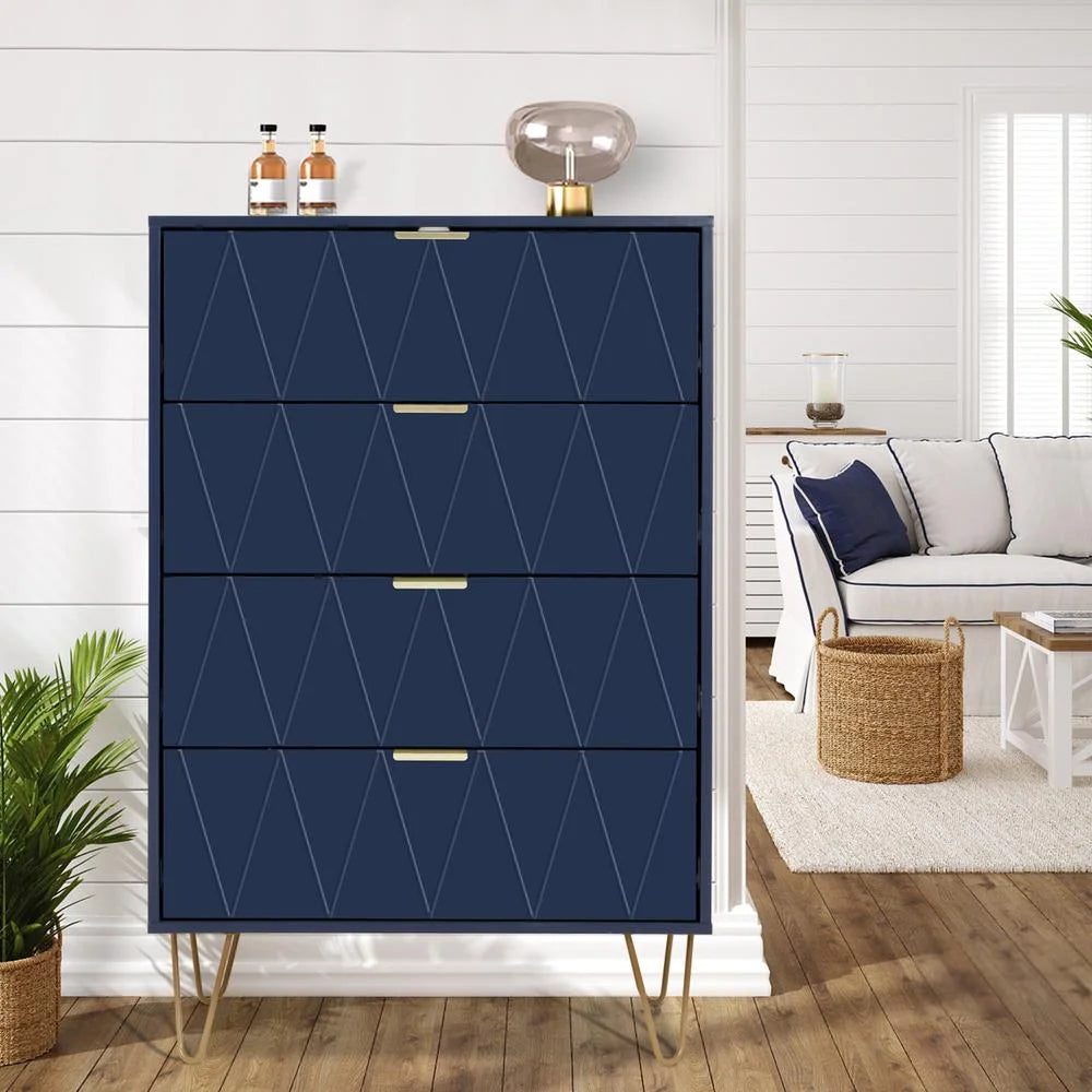 4-Drawer Dressers Makeup Organizer in Blue