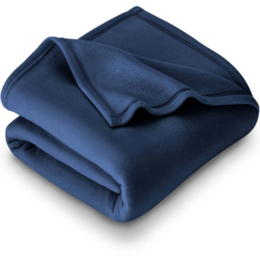 Polar Fleece Cozy Bed Blanket - Blanket (Full/Queen, Dark Blue)