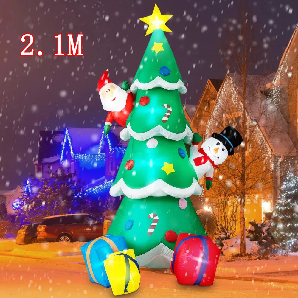 Christmas Inflatable Decoration Toy Built-In LED Lights Inflatable Model Ornament Xmas Party New Year Garden Indoor Outdoor Deco