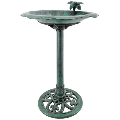 19-1/2 In. X 19-1/2 In. X 27 In. Polypropylene Verdigris Birdbath