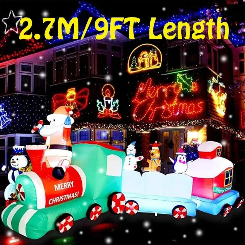 Christmas Inflatable Decoration Toy Built-In LED Lights Inflatable Model Ornament Xmas Party New Year Garden Indoor Outdoor Deco