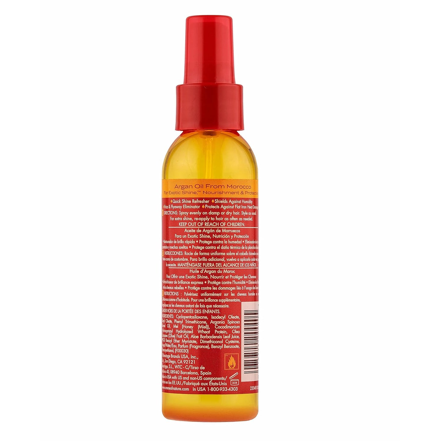 , Argan Oil anti Humidity Gloss & Shine Mist, Argan Oil of Morocco, Provides Heat Protection, 4 Fl Oz