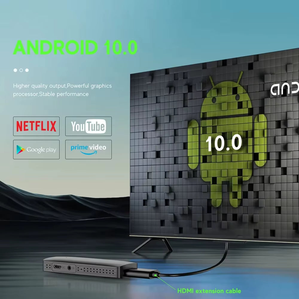 Q6 Android 10 TV Stick HDR Set Top OS 4K 1080P Wifi 6 2.4/5.8G Smart TV Sticks for Google Youtube NETFLIX Network Media Player