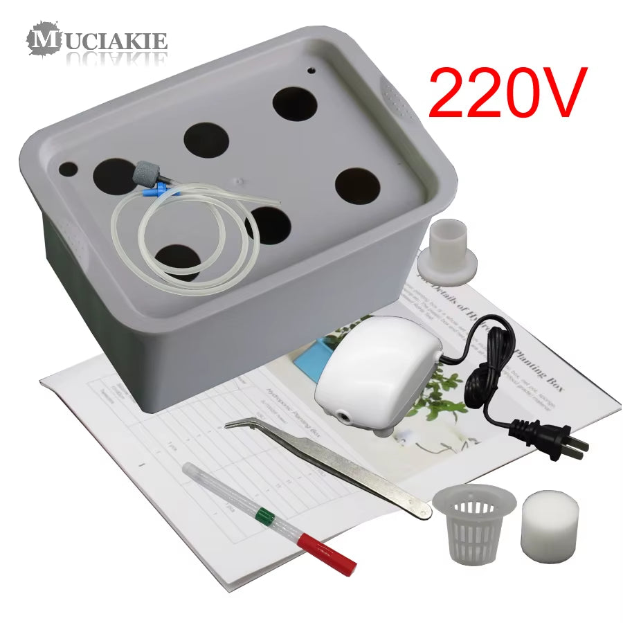 1 KIT 220/110V Hydroponic Systems Plant Site 6 Holes Nursery Pots Soilless Cultivation Plant Seedling Grow Kits Hydroponics