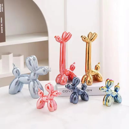 Creative Balloon Dog Abstract Ceramic Ornaments Sculpture Study Room Statue Home Office Accessories Decoration Gift