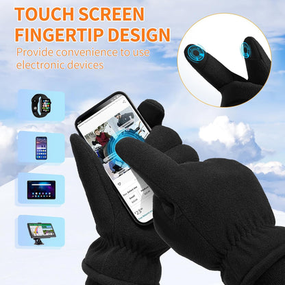 Cold Weather Gloves | Winter Fleece Warm Gloves | Men & Women Touchscreen Insulated Thermal Gloves for Ski Cycling