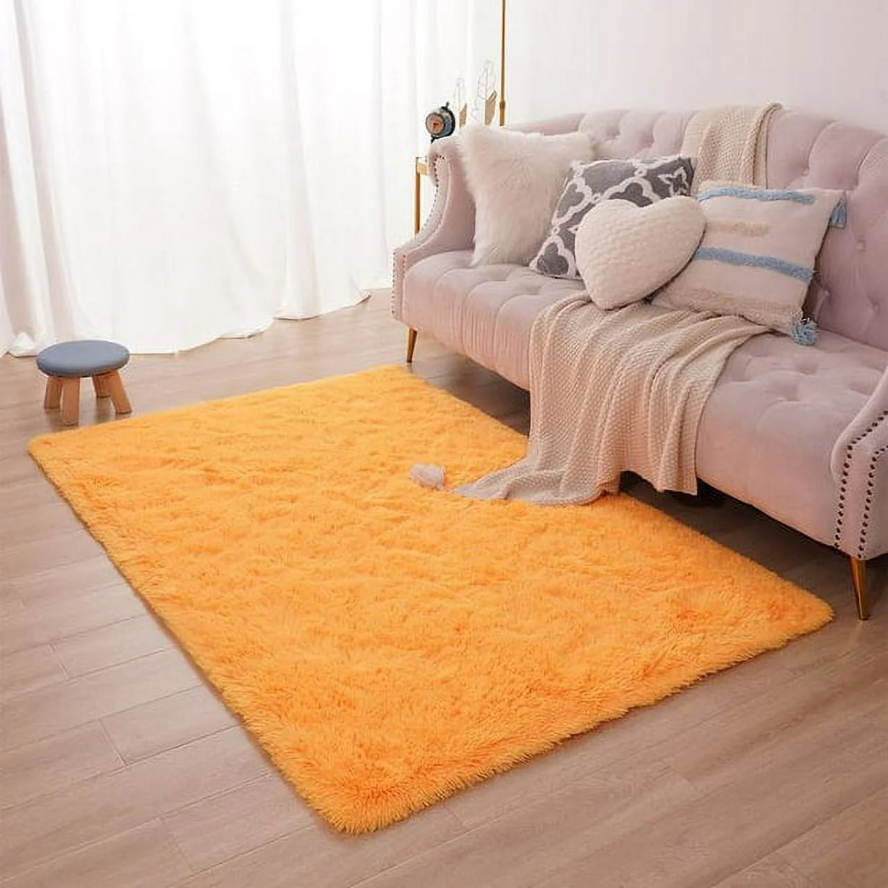 Soft Fluffy Area Rug Shaggy Plush Rugs for Living Room Bedroom Nursery Room Carpet Home Decor,6'X9',Orange