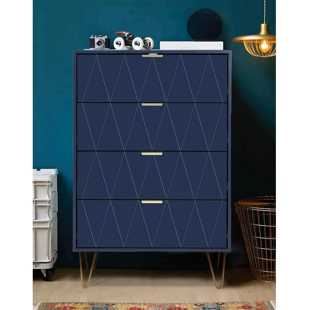 4-Drawer Dressers Makeup Organizer in Blue