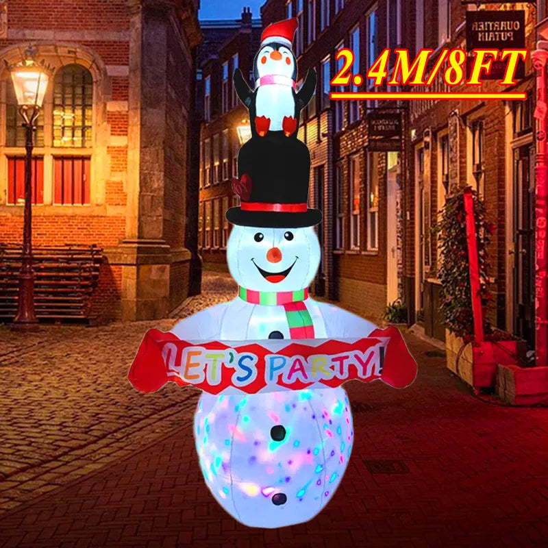 Christmas Inflatable Decoration Toy Built-In LED Lights Inflatable Model Ornament Xmas Party New Year Garden Indoor Outdoor Deco