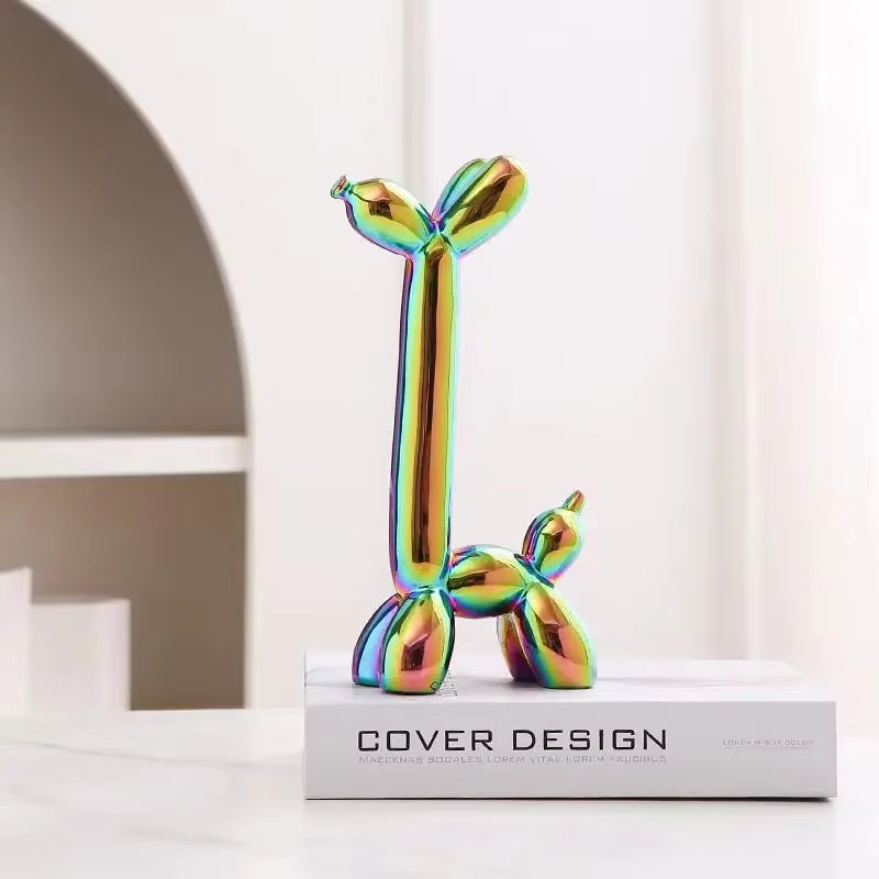 Creative Balloon Dog Abstract Ceramic Ornaments Sculpture Study Room Statue Home Office Accessories Decoration Gift