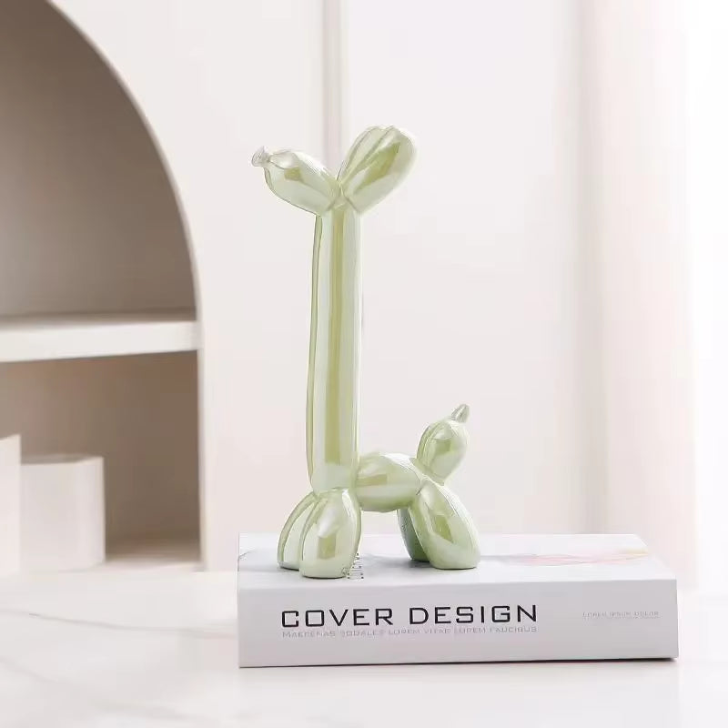 Creative Balloon Dog Abstract Ceramic Ornaments Sculpture Study Room Statue Home Office Accessories Decoration Gift