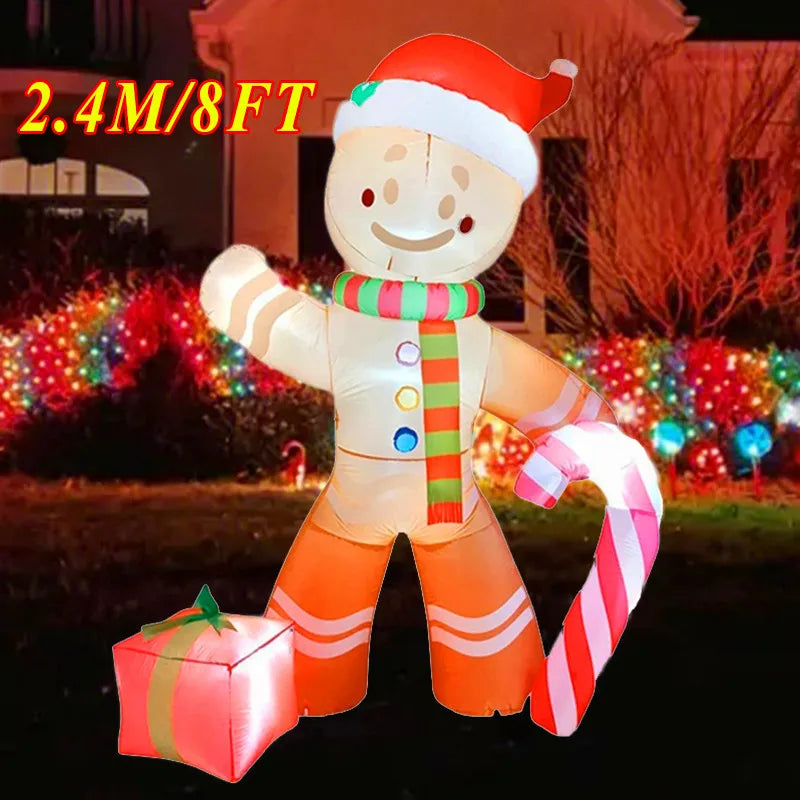 Christmas Inflatable Decoration Toy Built-In LED Lights Inflatable Model Ornament Xmas Party New Year Garden Indoor Outdoor Deco