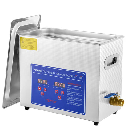 VEVOR Commercial Ultrasonic Cleaner 6L Professional Ultrasonic Cleaner 40Khz with Digital Timer&Heater 110V Excellent Cleaning Machine for Watch Instruments Industrial Parts Excellent Cleaner Solution