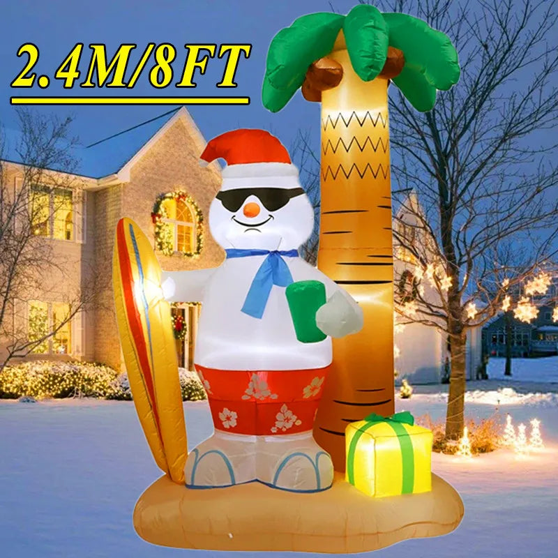 Christmas Inflatable Decoration Toy Built-In LED Lights Inflatable Model Ornament Xmas Party New Year Garden Indoor Outdoor Deco