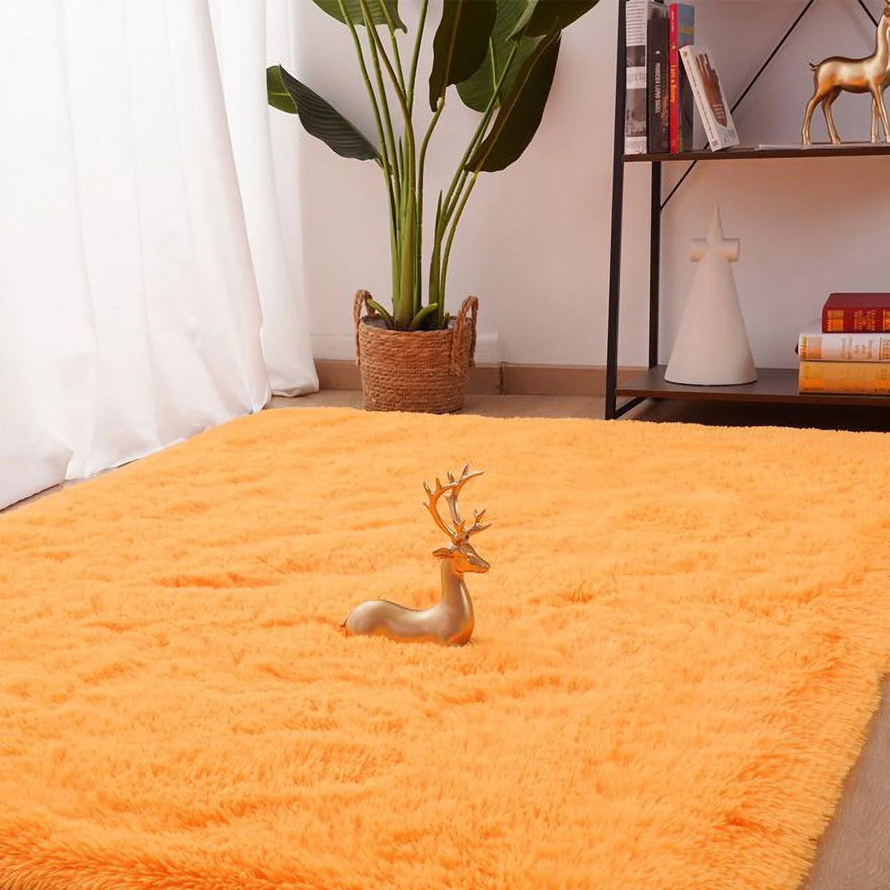 Soft Fluffy Area Rug Shaggy Plush Rugs for Living Room Bedroom Nursery Room Carpet Home Decor,6'X9',Orange