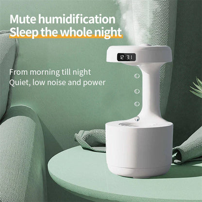 Bedroom Anti-Gravity Humidifier with Clock Water Drop Backflow Aroma Diffuser Large Capacity Office Bedroom Mute Heavy Fog Household Sprayer