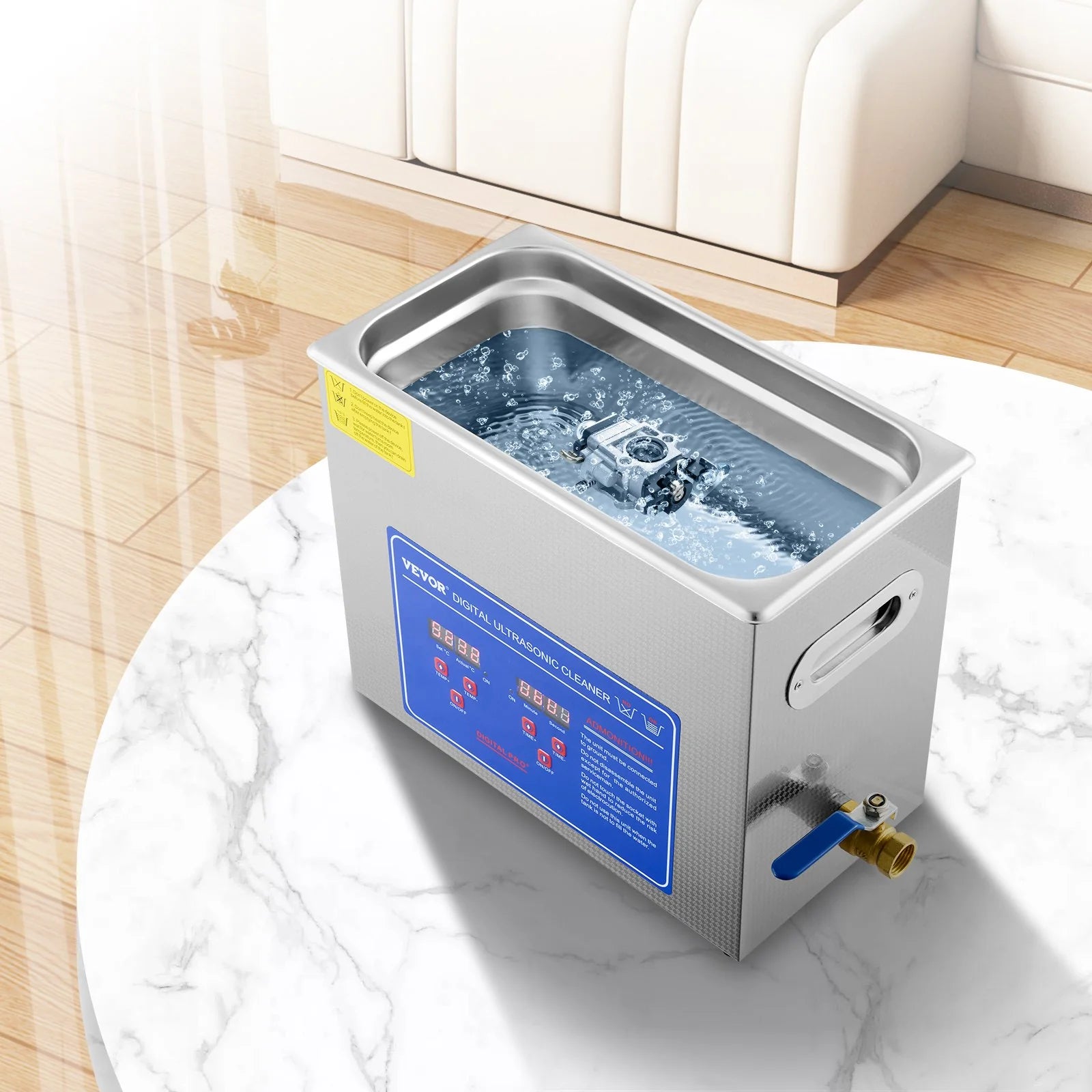 VEVOR Commercial Ultrasonic Cleaner 6L Professional Ultrasonic Cleaner 40Khz with Digital Timer&Heater 110V Excellent Cleaning Machine for Watch Instruments Industrial Parts Excellent Cleaner Solution