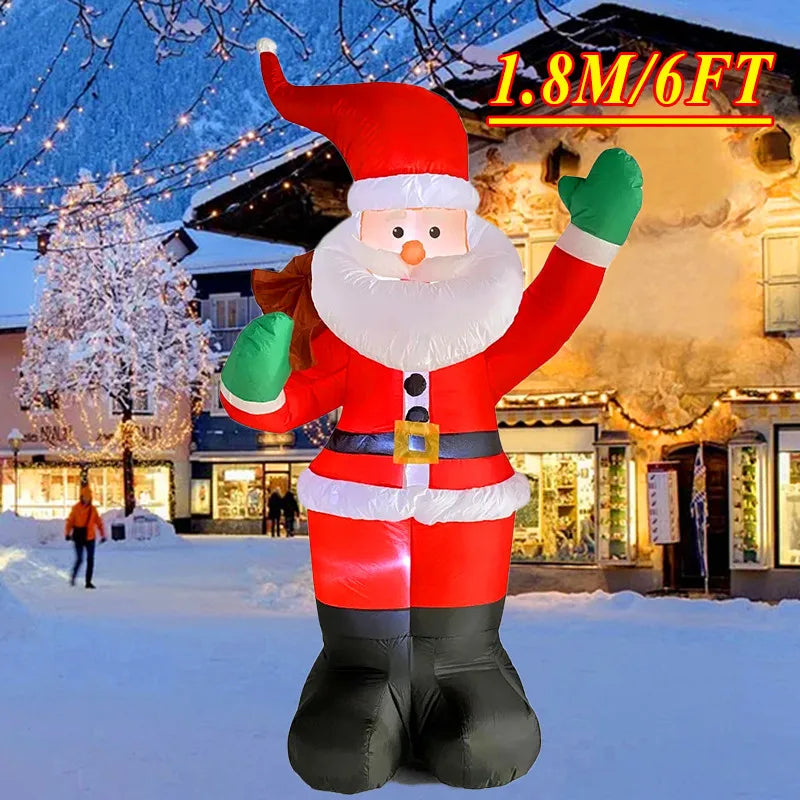 Christmas Inflatable Decoration Toy Built-In LED Lights Inflatable Model Ornament Xmas Party New Year Garden Indoor Outdoor Deco