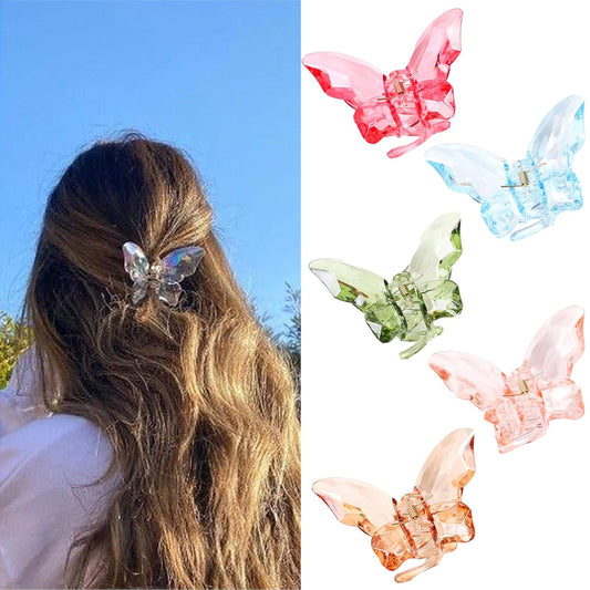 Hair Accessories - 3.3 Inch Butterfly Hair Claw Clips, Large Sized Jaw Clips for Girls and Women, 5 Pack