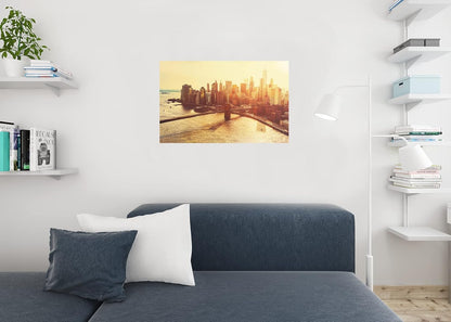 Brooklyn Bridge over the East River New York City Photo Cool Wall Art Print Poster 24X36