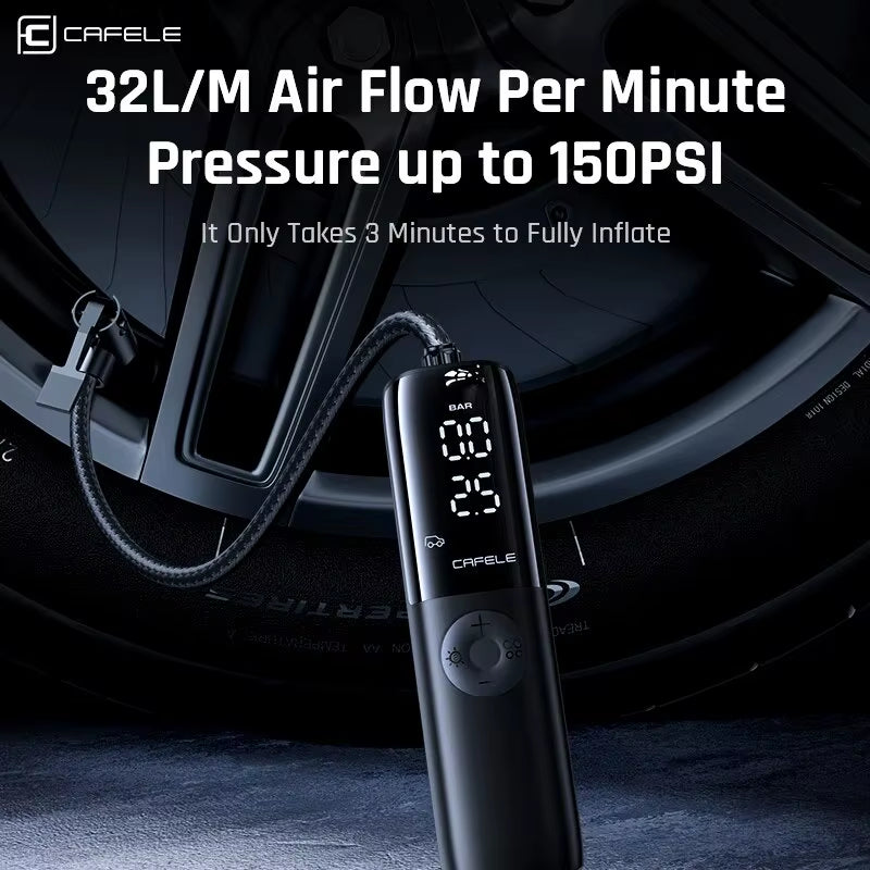 Car Tire Air Pump 12V 150PSI Air Compressor Portable Wired Electric Inflator for Car Motorcycle Bicycle with Extended Power Cord