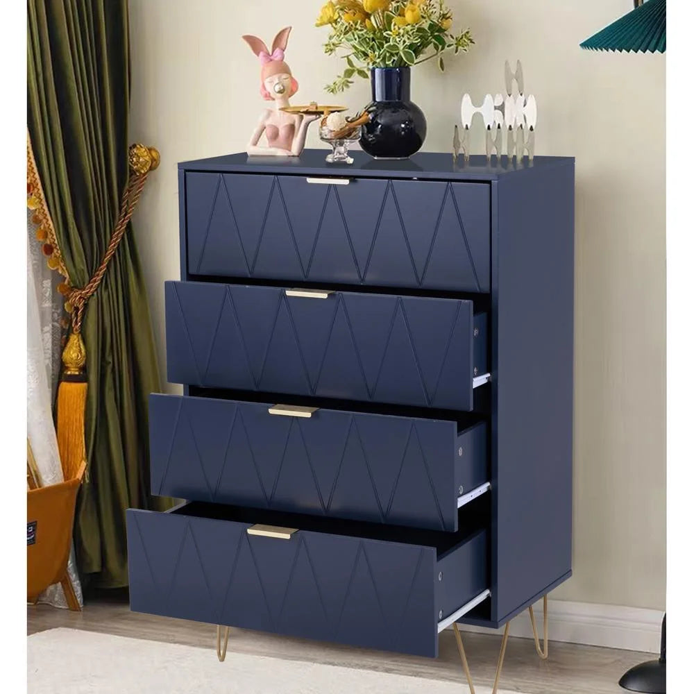 4-Drawer Dressers Makeup Organizer in Blue