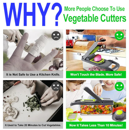 15-In-1 Vegetable Fruit Chopper Cutter Food Onion Veggie Dicer Slicer Kitchen