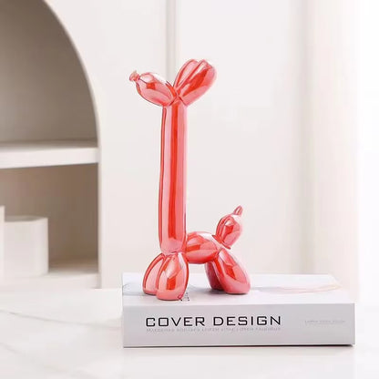 Creative Balloon Dog Abstract Ceramic Ornaments Sculpture Study Room Statue Home Office Accessories Decoration Gift