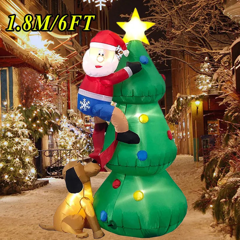 Christmas Inflatable Decoration Toy Built-In LED Lights Inflatable Model Ornament Xmas Party New Year Garden Indoor Outdoor Deco