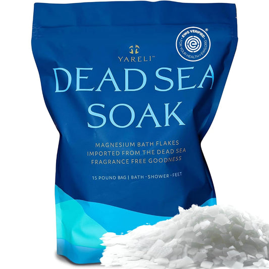 Magnesium Flakes, 15Lb, Dead Sea Bath & Foot Soak, Alternative to Epsom Salt with over 800,000Mg of Elemental Magnesium per Bag